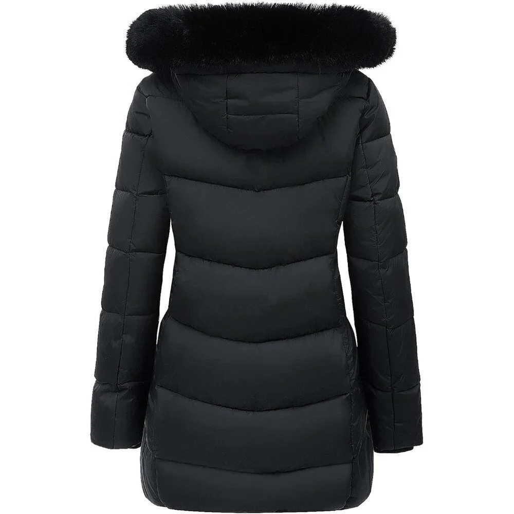 Women's Black Winter Windproof Warm Down Coats Waterproof Hooded Puffer Jacket